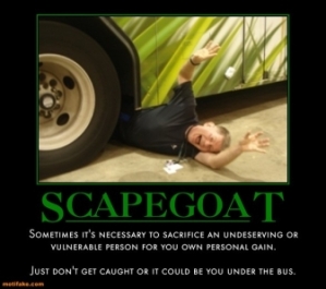 scapegoat, thrown under bus